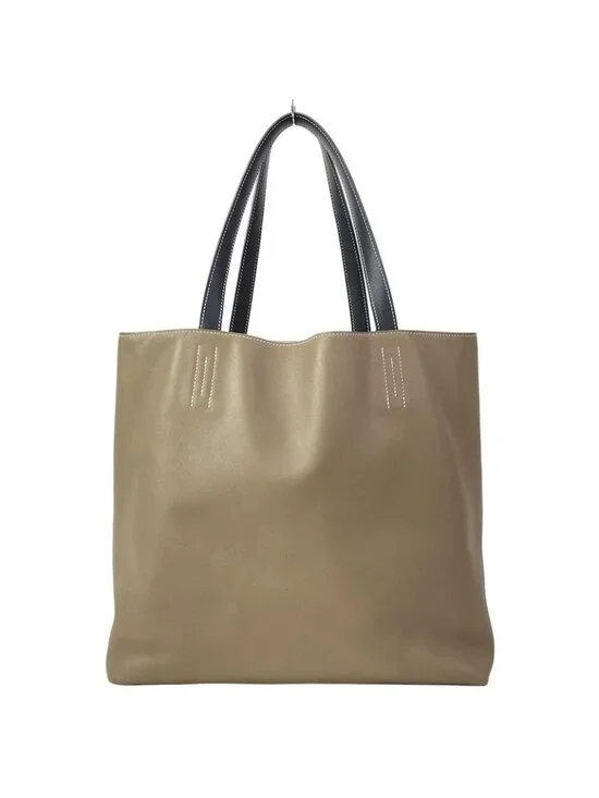 Hermes Tote Double Sens 45 Etoupe Cles Black Reversible Tricolor - Picture 3 of 16